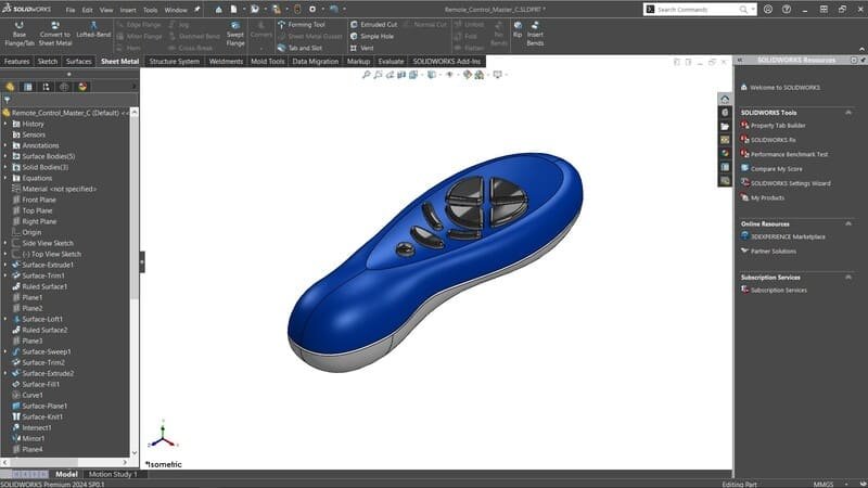 SOLIDWORKS Surface Modeling
